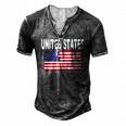 United States Flag Cool Usa American Flags Top Tee Men's Henley T-Shirt Dark Grey