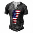 Vermont Map State American Flag 4Th Of July Pride Tee Men's Henley T-Shirt Dark Grey