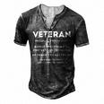 Veteran Definition Funny Proud Veteran Military Meaning T-Shirt Men's Henley Button-Down 3D Print T-shirt Dark Grey