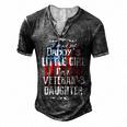 Veteran Im Veterans Daughter Not Just Daddys Little Girl Vintage American Flag Veterans Da Navy Soldier Army Military Men's Henley Button-Down 3D Print T-shirt Dark Grey