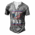 4Th Of July American Flag Dad Men's Henley T-Shirt Grey