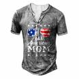 Womens All American Mom Us Flag Sunglasses 4Th Of July Men's Henley T-Shirt Grey