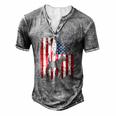 Beagle Dog Usa American Flag 4Th Of July Patriotic Men's Henley T-Shirt Grey