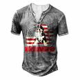 Bernese Mountain Dad American Flag 4Th Of July Dog Lovers V2 Men's Henley T-Shirt Grey