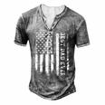 Best Dad Ever Flag American Fathers Day For Dad Son Men's Henley T-Shirt Grey