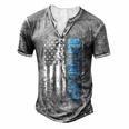 Best Dad Ever Us American Flag For Fathers Day Men's Henley T-Shirt Grey