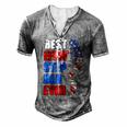 Best Effin’ Step Dad 4Th Of July Ever Shoes Trace Flag Men's Henley T-Shirt Grey