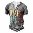 Best Papa By Par Fathers Day Golf Grandpa Men's Henley T-Shirt Grey