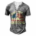 Best Pilot Dad Ever Fathers Day American Flag 4Th Of July Men's Henley T-Shirt Grey