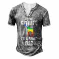 Mens You Bet Giraffe Im A Proud Dad Lgbt Rainbow Men's Henley T-Shirt Grey