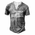 Bourbon Bacon Guns & Freedom 4Th Of July Patriotic Usa Flag Men's Henley T-Shirt Grey