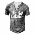 The Catfather Cat Dad For Men Cat Lover Men's Henley T-Shirt Grey
