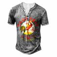 Chicken Chicken Cage Free Whiskey Fed Rye & Shine Rooster Funny Chicken Men's Henley Button-Down 3D Print T-shirt Grey