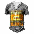 Daddy Will Always Be My King Men's Henley Button-Down 3D Print T-shirt Grey