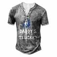 Daddys Little Trucker Truck Driver Trucking Boys Girls Men's Henley T-Shirt Grey