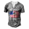 Dog Owner Us Flag 4Th Of July Fathers Day Rottweiler Dad Men's Henley T-Shirt Grey