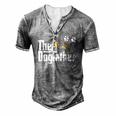 The Dogfather Dad Fathers Day Cute Idea Men's Henley T-Shirt Grey