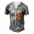 Dont Mess With My Faith Family Flag Country Gun Liberty 4Th Of July Men's Henley T-Shirt Grey