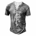 Father Of Dogs Paw Prints Men's Henley T-Shirt Grey