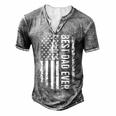 Fathers Day Best Dad Ever American Flag Men's Henley T-Shirt Grey