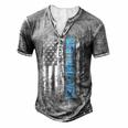 Fathers Day Best Dad Ever With Us American Flag V2 Men's Henley T-Shirt Grey