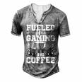 Fueled By Gaming And Coffee Video Gamer Gaming Men's Henley T-Shirt Grey