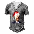 Funny Anti Joe Biden Happy 4Th Of July Merry Christmas Men's Henley Button-Down 3D Print T-shirt Grey