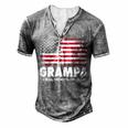Grampa The Man Myth Legend Fathers Day 4Th Of July Grandpa Men's Henley T-Shirt Grey