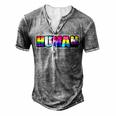 Human Lgbt Flag Gay Pride Month Transgender Men's Henley T-Shirt Grey
