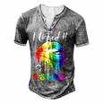 I Licked It So Its Mine Lesbian Gay Pride Lgbt Flag Men's Henley T-Shirt Grey