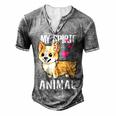 My Spirit Animal Corgi Dog Love-R Dad Mom Boy Girl Funny Men's Henley Button-Down 3D Print T-shirt Grey