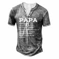 Mens Papa Definition Noun Nutrition Fathers Day Grandpa Men's Henley T-Shirt Grey