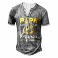 Papa Is My Name Fishing Is My Game Men's Henley T-Shirt Grey