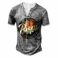 Papi Like A Grandpa Only Cooler Vintage Retro Fathers Day Men's Henley T-Shirt Grey