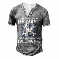 Mens Some People Call Me Mechanic The Most Important Call Me Dad V2 Men's Henley T-Shirt Grey