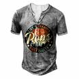 Pops Like A Grandpa Only Cooler Vintage Retro Fathers Day Men's Henley T-Shirt Grey