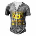 Promoted To Daddy Est 2022 Sunflower Men's Henley T-Shirt Grey