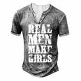 Real Men Daughter Fathers Day Dad Men's Henley T-Shirt Grey