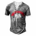 Reel Cool Papa Papa T-Shirt Fathers Day Gift Men's Henley Button-Down 3D Print T-shirt Grey