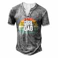 Retro Girl Dad Proud Father Love Dad Of Girls Vintage Men's Henley T-Shirt Grey