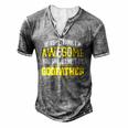 If You Think Im Awesome You Should Meet My Godfather Men's Henley T-Shirt Grey