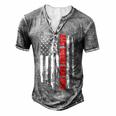 Us Flag Best Single Dad Ever 4Th Of July American Patriotic Men's Henley T-Shirt Grey