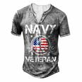 Veteran Veterans Day Vintage Navy Veteran 208 Navy Soldier Army Military Men's Henley Button-Down 3D Print T-shirt Grey