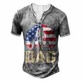 Mens Vintage American Flag 4Th Of July Patriotic Dad Men's Henley T-Shirt Grey