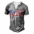 Mens Vintage Dad Fathers Day American Flag Usa Dad 4Th Of July Men's Henley T-Shirt Grey