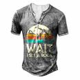 Wait I See A Rock Geologist Science Retro Geology Men's Henley T-Shirt Grey