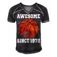 50Th Birthday Basketball Player 50 Years Old Vintage Retro Men's Short Sleeve V-neck 3D Print Retro Tshirt Black