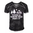 A Frame Camper Home Is Where You Park It Rv Camping Gift Men's Short Sleeve V-neck 3D Print Retro Tshirt Black