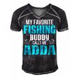 Adda Grandpa Fishing Gift My Favorite Fishing Buddy Calls Me Adda Men's Short Sleeve V-neck 3D Print Retro Tshirt Black