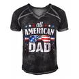All American Dad 4Th Of July Fathers Day 2022 Men's Short Sleeve V-neck 3D Print Retro Tshirt Black